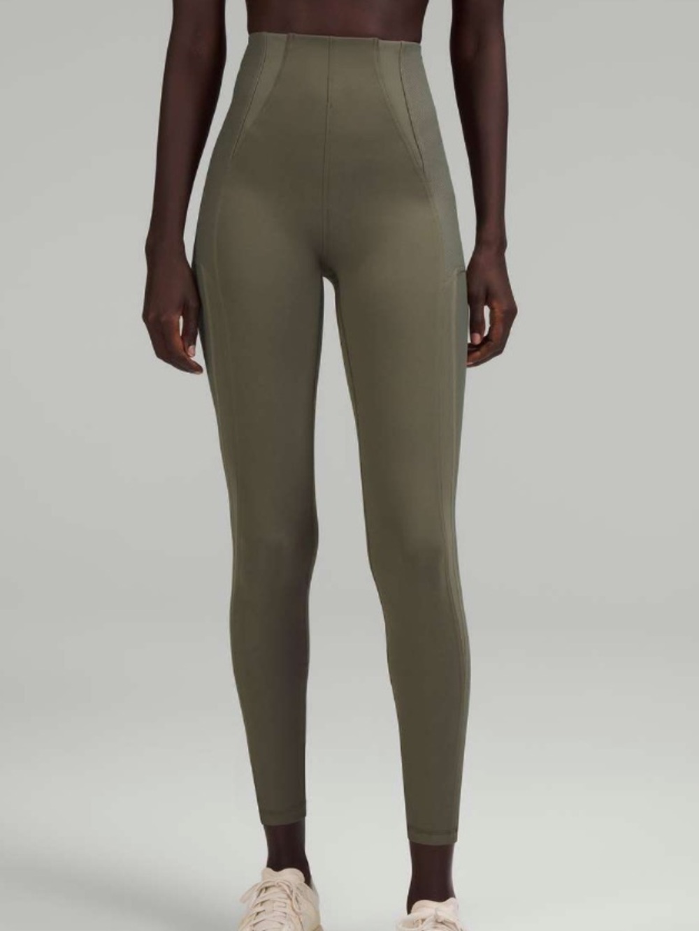 Lululemon Everlux and Mesh Super-High-Rise Training Tight 25" Army Green